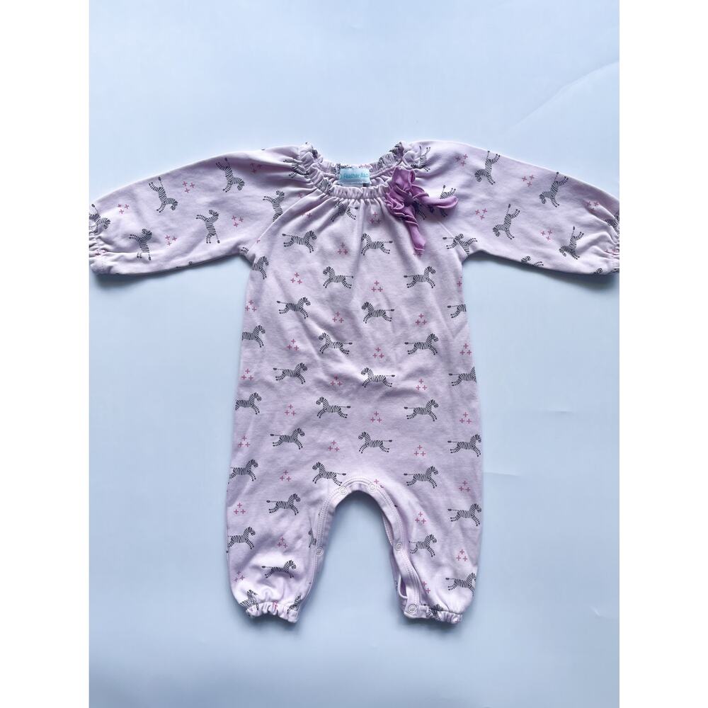 Feather Baby Girl's Pima Cotton Pink Zebra One Piece Size 3-6 Months